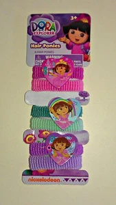 Dora the Explorer Set of Six Heart Shaped with Dora Image and Plain Hair Ponies  - Picture 1 of 1