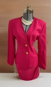 NEW Kasper Skirt Suit Size 8 Fits Like 6 Two Piece Set 26 Waist 36 Bust Pink - Picture 1 of 23