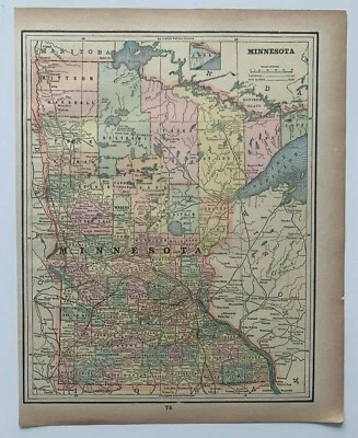 1893 Minnesota y Missouri Mapas Gaskell's Family & Business Atlas antiguo  Foto 1 de 2