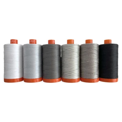 AURIFIL MAKERS COLLAGE SET FROM NATALIE BARNES 6 LARGE SPOOLS 50 WT COTTON - Image 1 of 2