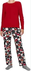 HUE Women’s Super Soft Fleece Winter 3 Piece Pajama Gift Set Berry Wine Time NWT - Picture 1 of 2