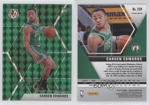 2019-20 Panini Mosaic Rookies Green Prizm Carsen Edwards #220 Rookie RC