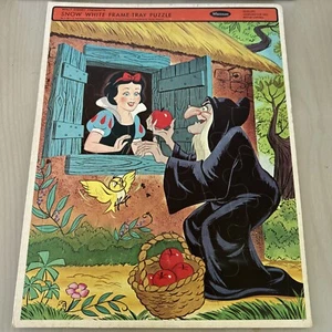 Vintage Whitman SNOW WHITE & WITCH Walt Disney Frame Tray Puzzle 1960s Complete - Picture 1 of 6