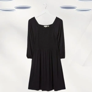 Ex Fat Face Women's Square Neck Knee Length Jersey Dress in Black (Defect) - Picture 1 of 4