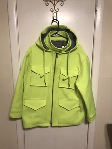 Alice + Olivia By Stacey Bendet Hooded Zip-Up Jacket Neon Size Large. New W/Tag - Picture 1 of 12