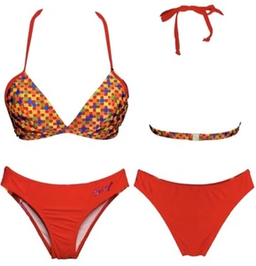 Women Bikini Swimwear Bathing Suit 2 Pcs Bottom Beach Set Red Orange M Medium - Picture 1 of 5