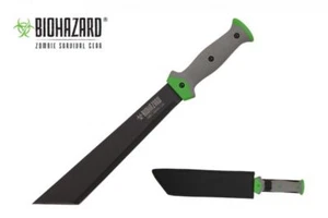 Tanto Machete | Biohazard 18 Zoll Overall, taktische schwarze Klinge, grün grau + Hülle - Bild 1 von 1