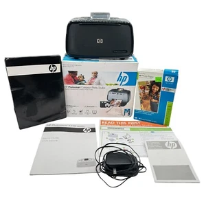 HP Photosmart A524 Compact Photo Printer Portable Black W/ Box No Camera READ* - Picture 1 of 24