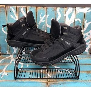 Teva Hiking Gannett Mid Black Suede Waterproof Ankle Boots 1003031 Mens Sz10 - Picture 1 of 9