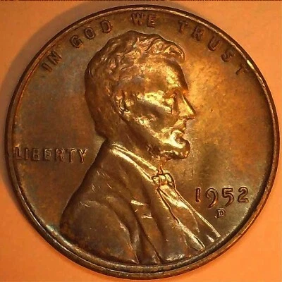 1952 D/D/D Lincoln Wheat Cent ~ About Uncirc ~ Coppercoins: 1952D-1MM-081 - Image 1 of 4