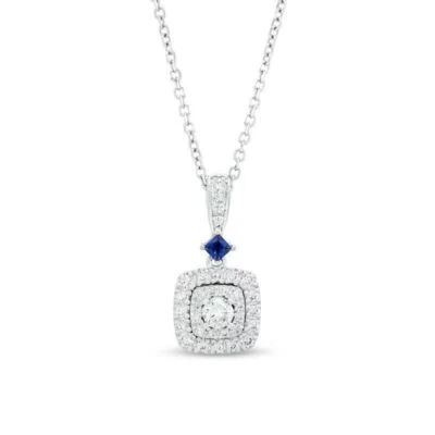 Vera Wang Collezione Love Ciondolo in argento 925 con diamanti CZ rotondi e... - Immagine 1 di 2