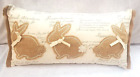 Easter Pillow Pier 1 Burlap Bunny French Script 25" X 12" Lumbar Decorative