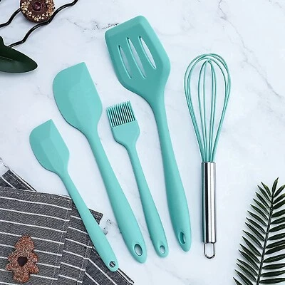Premium Silicone Spatula Set, Turner, Brush, Whisk Kitchen Utensil Pack Of 5 Pcs - Image 1 of 4