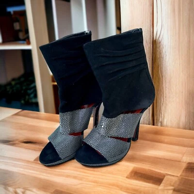 Colección Santoni Rose Tobillo Cuero Raya Negro Y Gris Talla 37.5 Foto 1 de 4