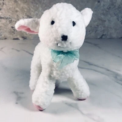HALLMARK FELICE WHITE BABY LAMB PINK EARS FEET LOVEY PLUSH ANIMAL  - Image 1 of 4
