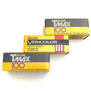 LOT 2 Rolls Kodak TMAX 100 TMX 120 B/W, 1 Roll Vericolor Pro III VPS 120 EXPIRED - Picture 1 of 2
