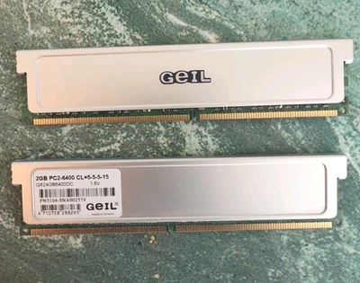 GEIL GX24GB6400DC 2x 2GB DDR2 RAM 800MHz Arbeitsspeicher silber - Bild 1 von 2