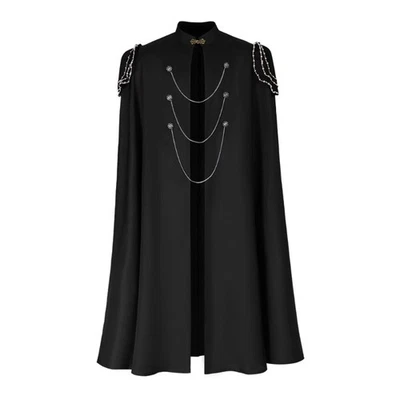 Medieval Europe Gothic Cloak Retro Royal Hooded Performance Costume Beaded Cape - Image 1 of 4