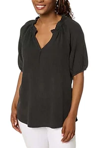 Camicia donna Peace Love World Popover donna manica a gomito nera - Foto 1 di 1