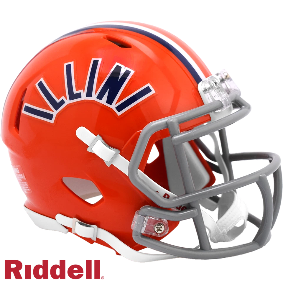 Illinois Fighting Illini Speed Mini Helmet Riddell NCAA Orange Throwback