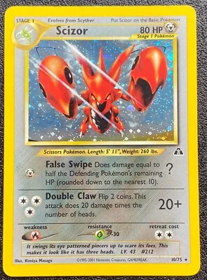 Scizor 10/75 - Neo Discovery Unlimited (2001) Vintage WOTC Holo Rare - LP/MP - Image 1 of 4