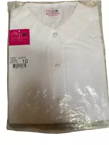Flynn & OHara White Short Sleeve School Uniform Button-Up Blouse Size 10 / YM - Picture 1 of 4