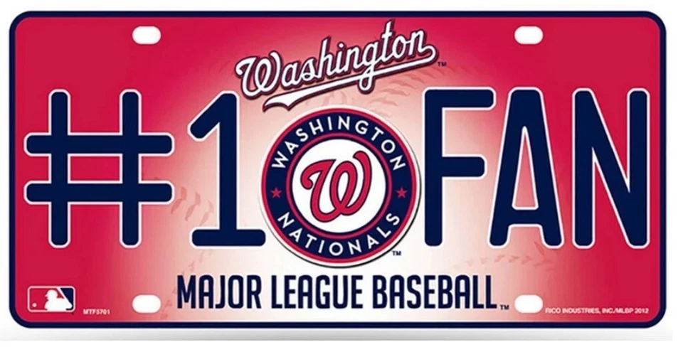 Washington Nationals #1 Fan Metal License Plate, Licensed by Rico - USA - Image 1 of 1