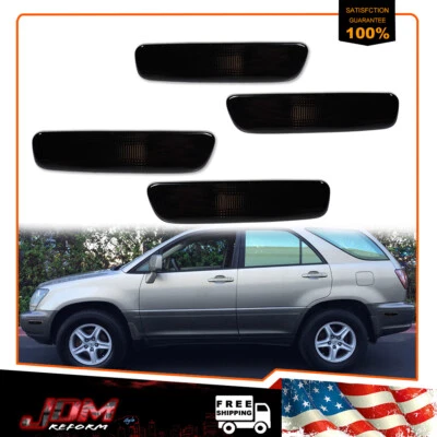 For 2000-2005 Lexus IS300 Smoked Front+Rear Bumper Side Marker Parking Lights 4x - Image 1 of 4