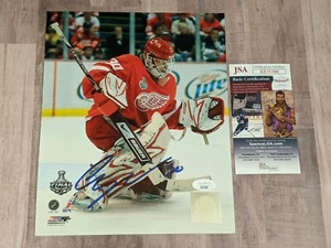 JSA Chris Osgood Signed 8x10 Photo File COA Detroit Red Wings Islanders Blues M - Picture 1 of 3