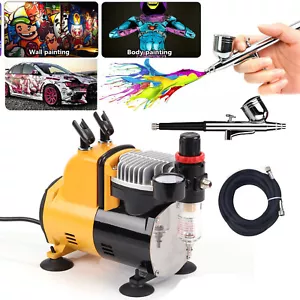 Airbrush Set Air Compressor Airbrush Gun Complete Set for Model Making Paintings - Picture 1 of 10
