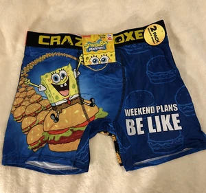 2 Pack Nickelodeon Spongebob Crazy Boxer Briefs Mens XL New - Picture 1 of 6