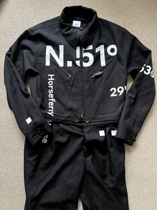 Burberry Runway Muestra Traje Caldera Chaqueta Abrigo Gran Tamaño Gráfico Negro RARO - Imagen 1 de 11