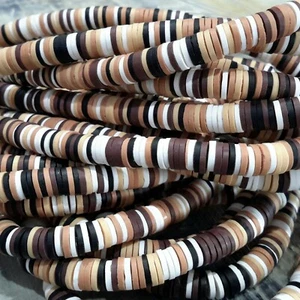 Hmade Polymer Clay Heishi, 6x1mm, Coconut, 320-450pcs, Free post Oz Seller - Picture 1 of 2