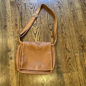 Vintage Bruno Rossi Leather Messenger Bag Made in Italy Men Women 12x10x4 - Picture 1 of 10