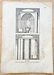 Planche d'architecture Salle de bain Louis Sue & André Mare Art Déco 1921 - Picture 1 of 2