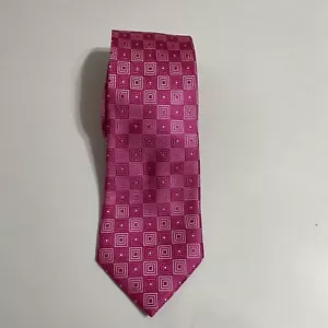 Donald Trump Necktie SILK Pink Squares Mens 62x3.5 - Picture 1 of 7