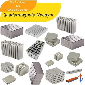 Extreme Strong Neodym Block Magnets - Size And Quantity Selectable Real N 38 - Picture 1 of 161