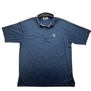 HL Sport Shirt Uomo XL BVCC Logo Performance Golf Polo Blu Leggera - Foto 1 di 10