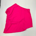 Main Strip Blouse Women's S Pink Solid One Shoulder Asymmetric Barbiecore New