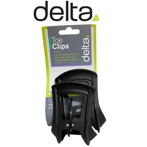 Delta Pair Half Toe Clips Unbreakable Black Nylon Resin Bike EZ  Better Pedaling - Picture 1 of 4