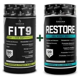  Bundle FIT 9 and RESTORE Fat/Weight Loss Support Day And Night  - Picture 1 of 2