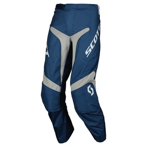 PANTALONI PANT MOTO CROSS ENDURO SCOTT COMPETE BLU GRIGIO - Picture 1 of 8