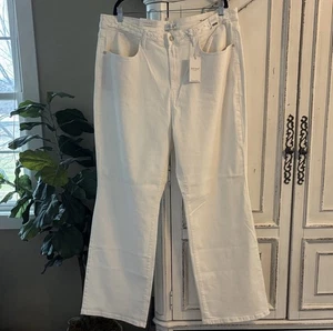 NWT Judy Blue White High Rise Braided Waistband Wide Leg Jean Size 22W - Picture 1 of 11