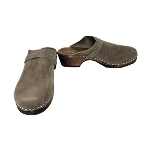 Lotta From Stockholm Shoes Womens Size 41 Taupe Leather Clog Slip On Sweden - Foto 1 di 11