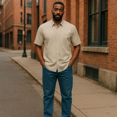 🔥CAMISA VERSACE V2 CLÁSICA ALGODÓN ABOTONADA SS, XL, USADA EN EXCELENTE ESTADO Foto 1 de 4