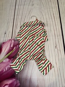 Perro Gato Mascota Vacaciones Navidad Pijama Disfraz A Rayas Talla XS hasta 10 libras Nuevo - Imagen 1 de 2
