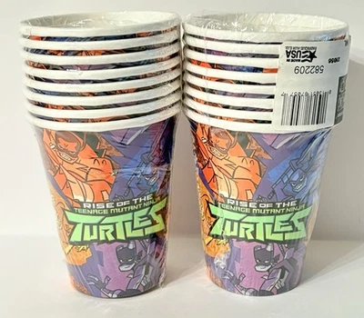 Rise of the TMNT Teenage Mutant Ninja Turtles 9oz Party Paper Cups 2 Packs NOS - Image 1 of 4