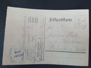Feldpostkarte 1915: "Briefstempel" mit "1. Komp. Württ. Br.. Regt. No. 51." - Bild 1 von 2