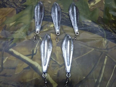 5x Strömungsblei - je 120g - Handgemacht - Ideal für Fluss & See - Angelzubehör - Bild 1 von 3