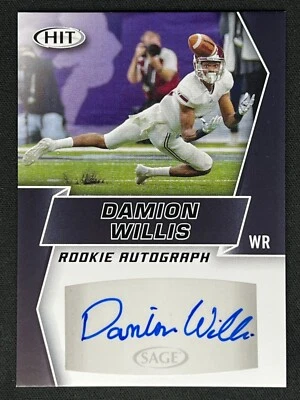 DAMION WILLIS 2019 SAGE Hit Black Rookie Autograph RC Auto #A82 | Troy - Image 1 of 2